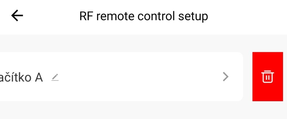 Smazání RF ovladače