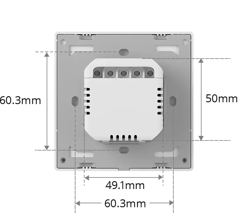 Zadní strana a svorky Sonoff ZBM5-2C-86W