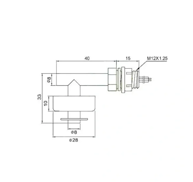 Plovákový senzor vodní hladiny, vodorovný