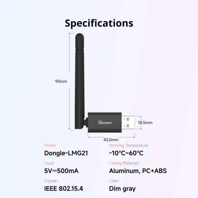 Sonoff Dongle Light LMG21 – USB Zigbee Adapter
