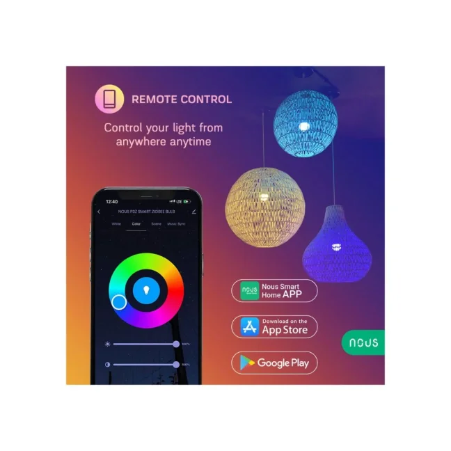 Nous P3Z Zigbee RGB žiarovka