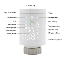 2x ZigBee Termostatická Hlavice HY368 - Tuya