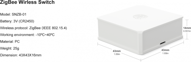 Sonoff ZigBee Tlačítko - SNZB-01