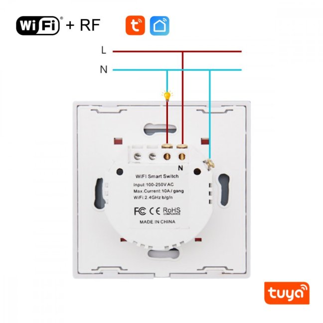 WiFi+RF vypínač 1CH Smartica VO01W