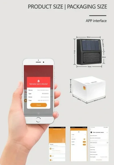 Zigbee solárny dažďový senzor Tuya