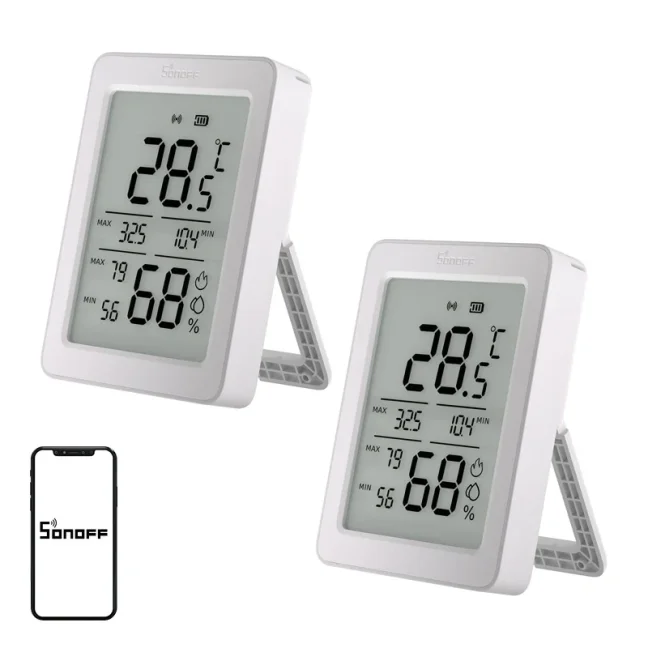 Sonoff AirGuard TH SNZB-02DR2 – Zigbee senzor teploty a vlhkosti s 3.6” LCD, 2pack