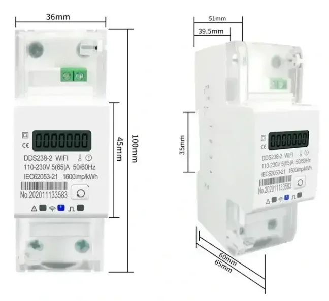 WiFi Elektroměr Tasmota - Jednofázový Smartica EL03W