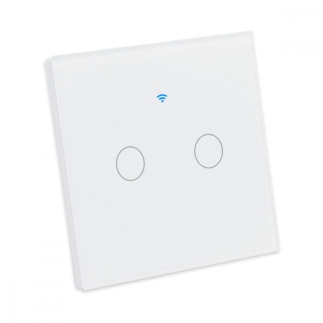 Dvoutlačítkový WiFi+RF vypínač černý- Tuya