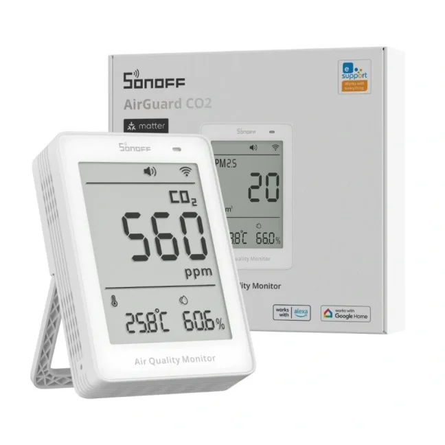 SONOFF AirGuard CO2 SAWF-08P – Wifi monitor kvality vzduchu