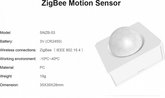 Sonoff ZigBee PIR - SNZB-03