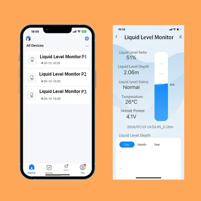 WiFi ultrazvukový senzor hladiny vody s displejem