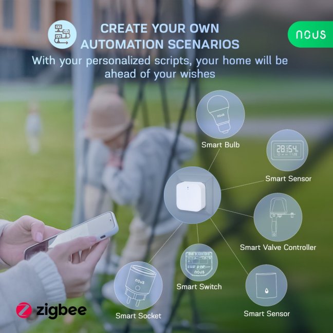 Nous E1 Zigbee brána Tuya