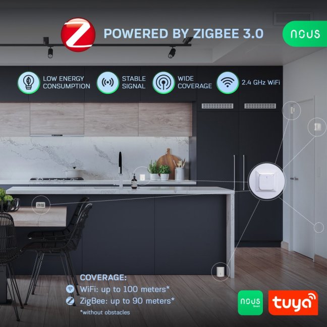 Nous E1 Zigbee brána Tuya