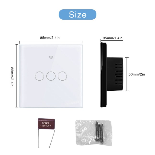 eWeLink Vypínač bez Nuly - Třítlačítkový (WiFi & RF)