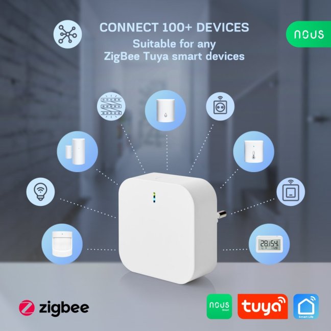 Nous E1 Zigbee brána Tuya
