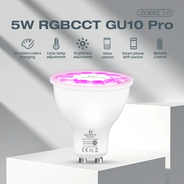 Gledopto GL-S-006P, Zigbee bodová LED žiarovka