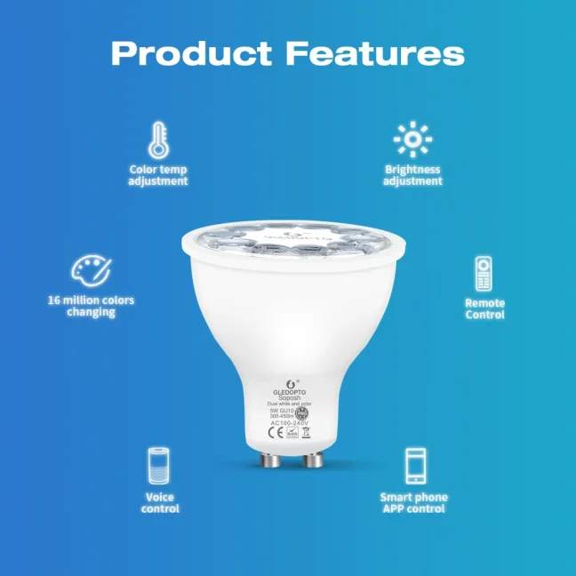 Gledopto GL-S-006P, Zigbee bodová LED žiarovka