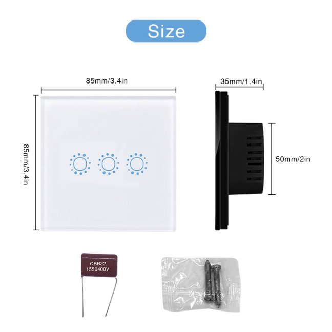 eWeLink Vypínač bez Nuly - Třítlačítkový