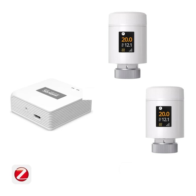 2x SONOFF TRV Gen2 ZigBee Termostatická Hlavice + Sonoff Zigbee Bridge Pro