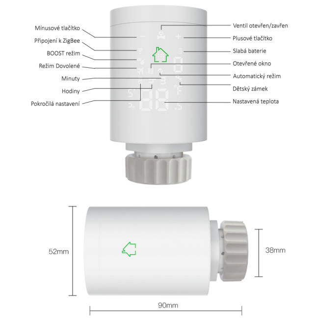 Sada 3x Termostatická Hlavice Smartica THY368