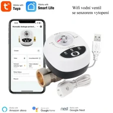 Tuya WiFi ventil na vodu a plyn DN25