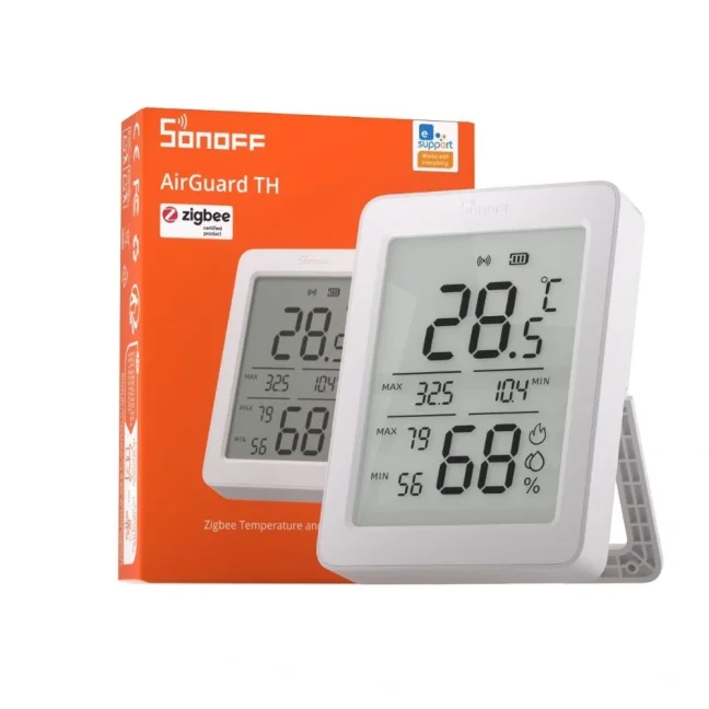 Sonoff AirGuard TH SNZB-02DR2 – Zigbee senzor teploty a vlhkosti s 3.6” LCD