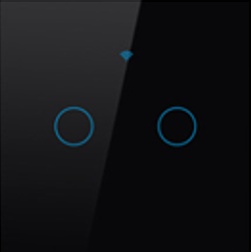 WiFi+RF vypínač černý 2CH s nulou i bez nuly Smartica VO08W