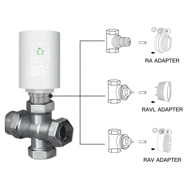 2x ZigBee Termostatická Hlavice HY368 - Tuya