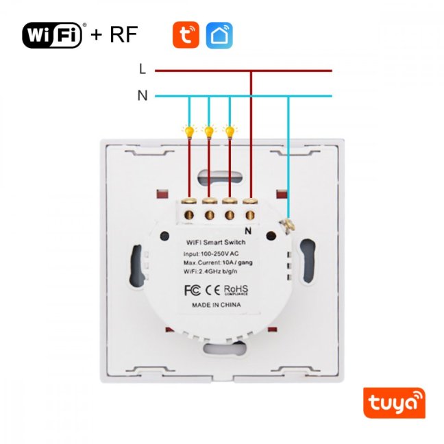 WiFi+RF vypínač 3CH Smartica VO03W