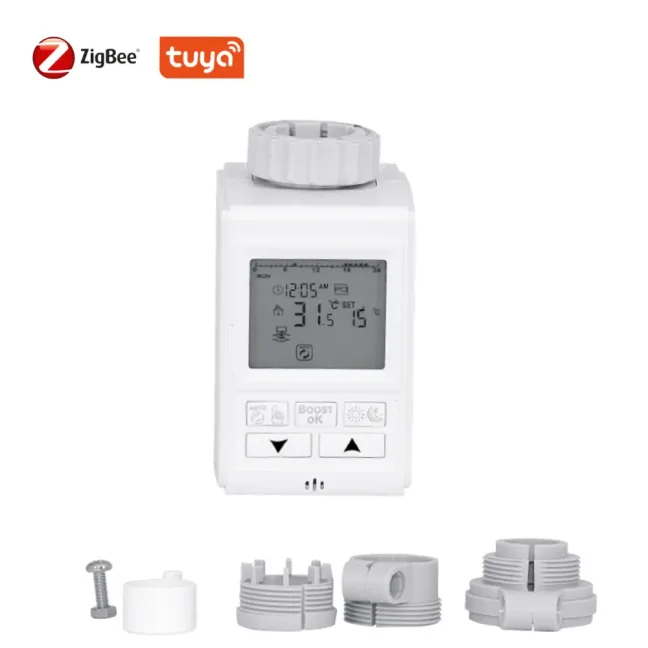 Sada 2x ZigBee Termostatická Hlavice Smartica THY369 + Zigbee brána