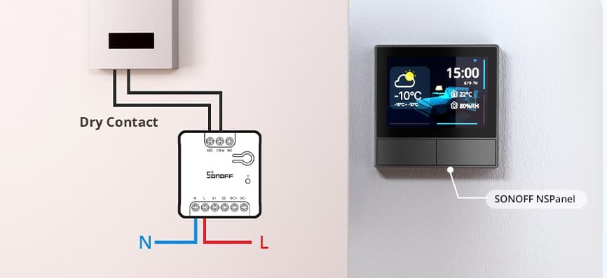 SONOFF MINI-D s ovládacím panelem NSPanel