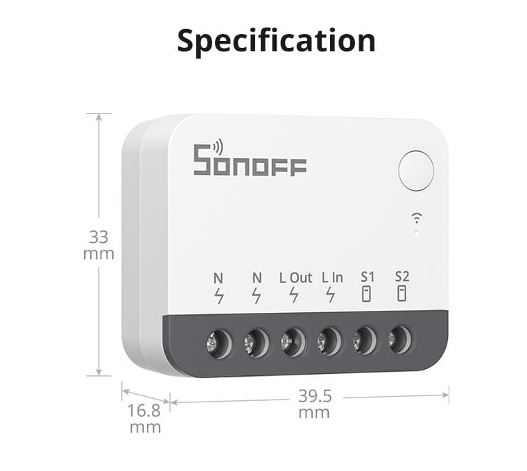Specifikace Sonoff ZigBee Mini R2