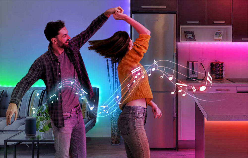 Režim Hudba – synchronizace s hudbou díky vestavěnému mikrofonu