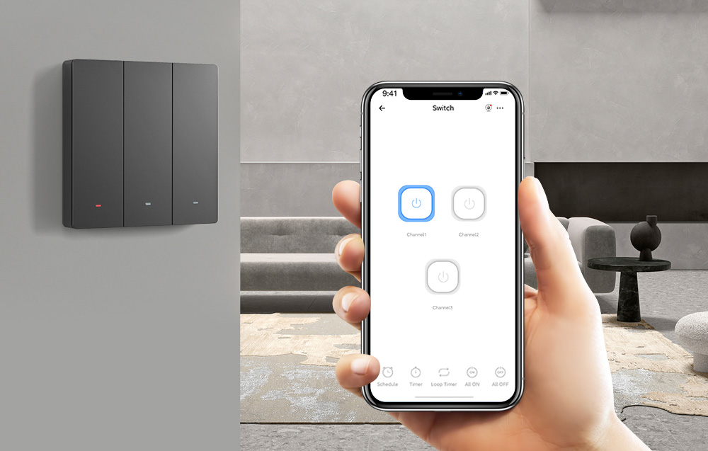 Elegantní panel vypínače Sonoff M5