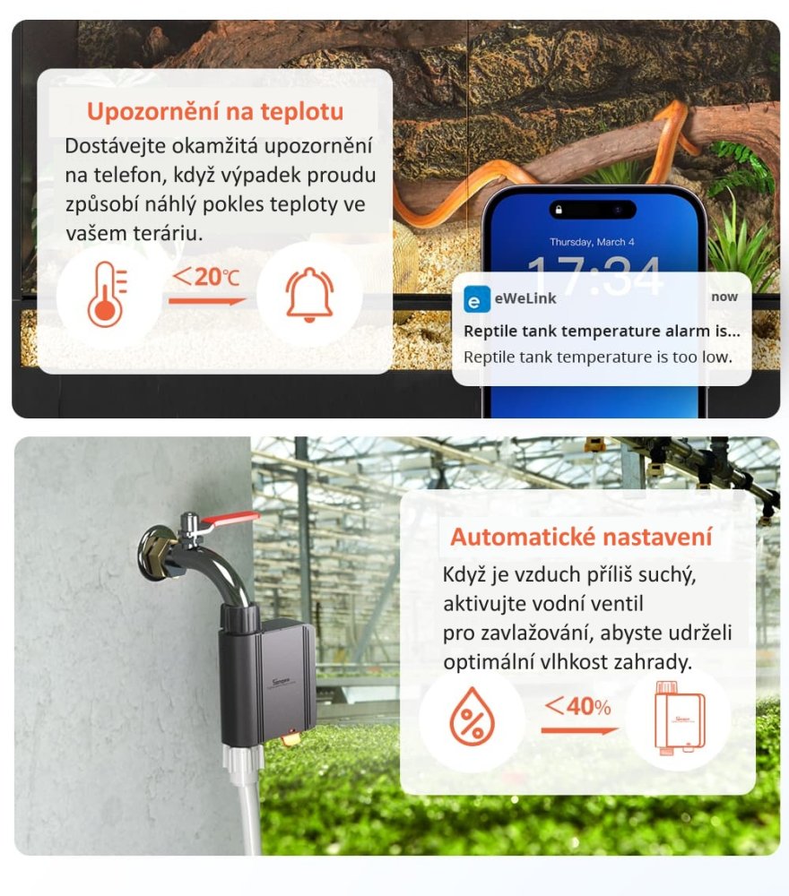 Nastavení automatizací podle teploty a vlhkosti