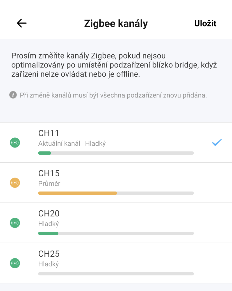 Detail Zigbee brány v aplikaci eWeLink s položkou Další nastavení