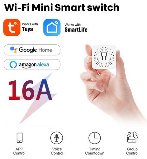 Tuya mini 16A s měřením spotřeby v aplikaci