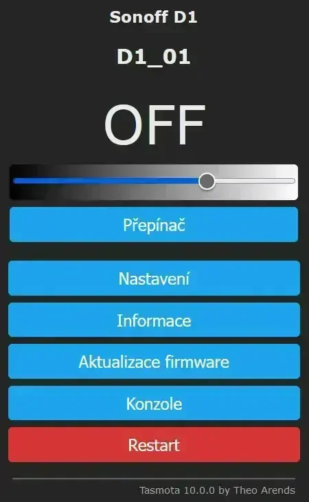 Alternativní firmware Tasmota