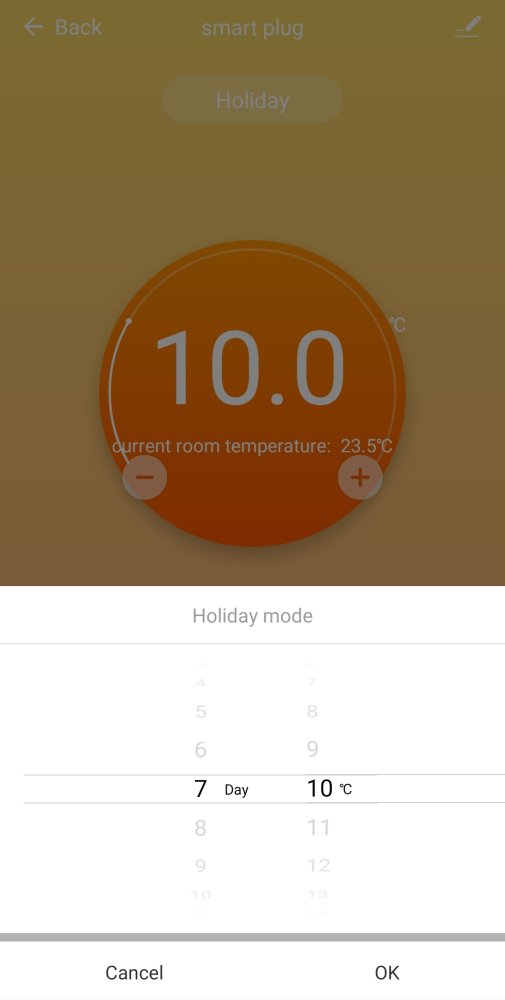 Ovládanie termostatu v aplikácii Tuya