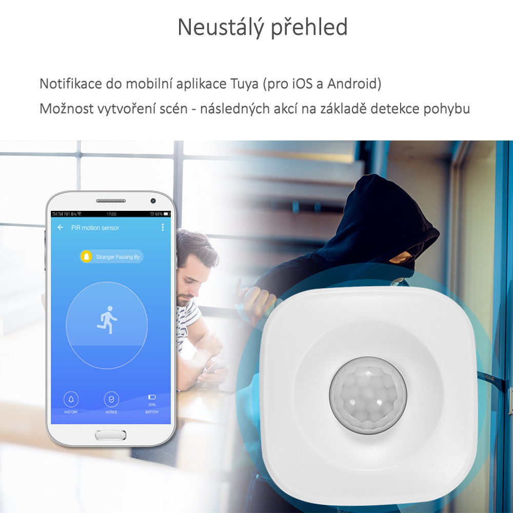 ZigBee PIR senzor pohybu SP06Z