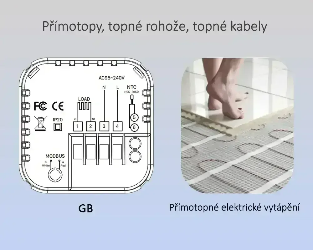 Zapojení kontaktů termostatu