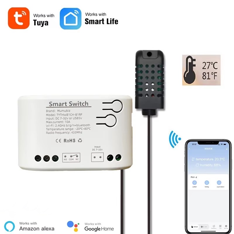 WiFi beznapěťový spínač s měřením teploty